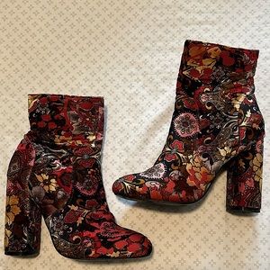 Velvet High Heeled Boots